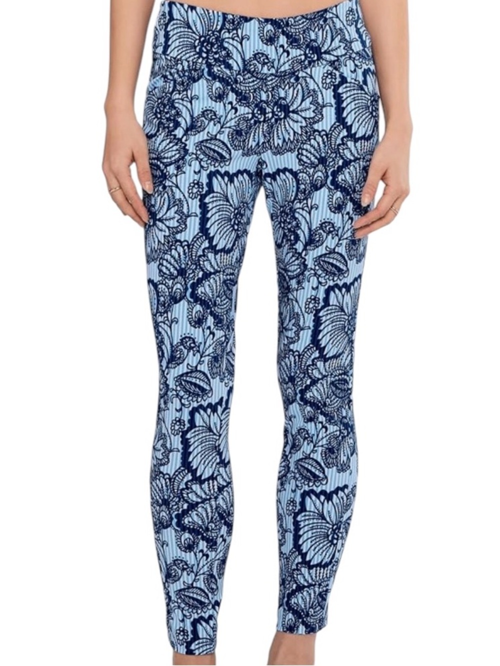 Lilly Pulitzer Luxletic Corso Pant Starlight Navy Proud as a Peacock Stripe Golf - Picture 10 of 10